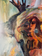 Light fabric - original oil painting