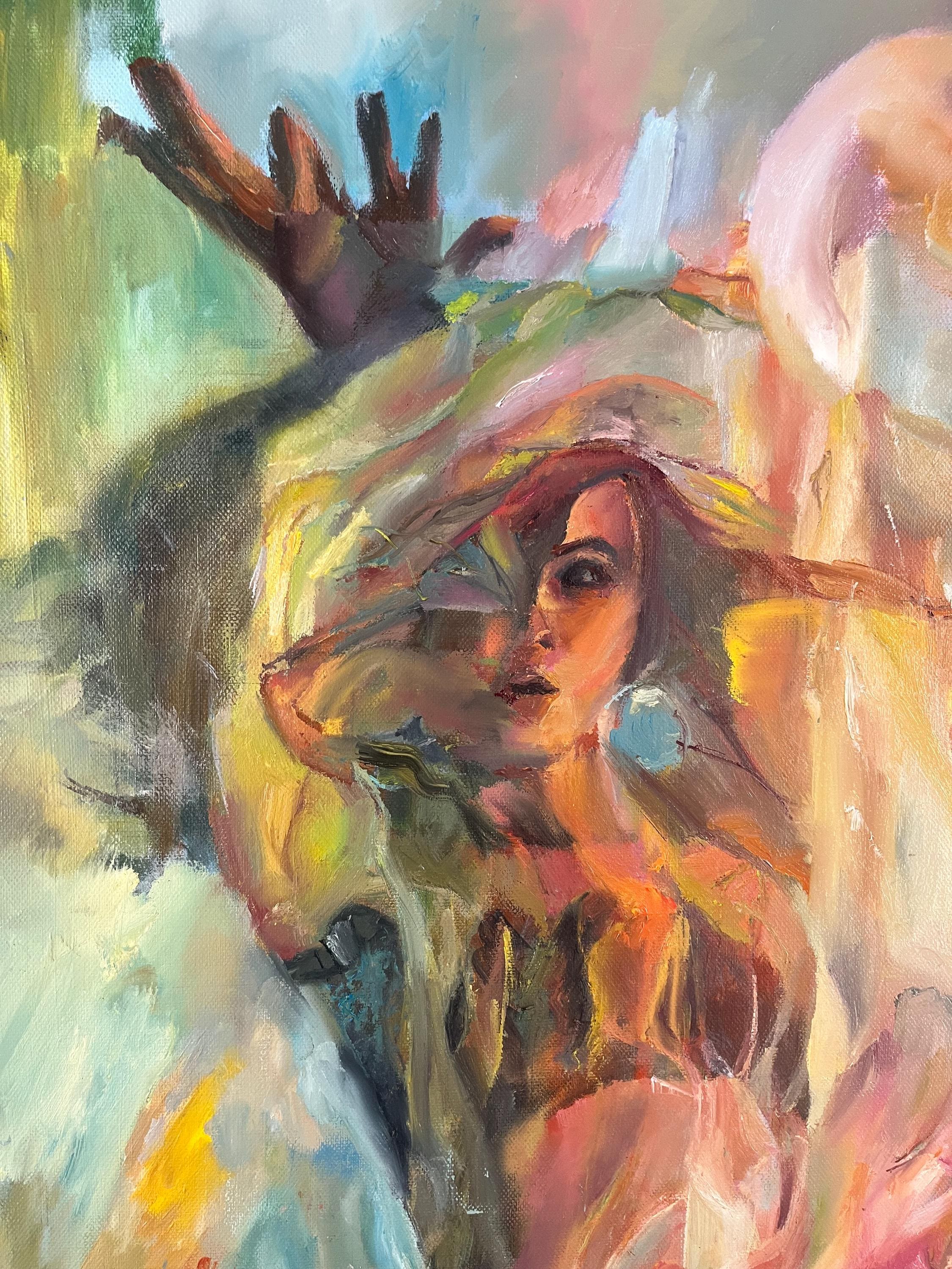 Light fabric - original oil painting