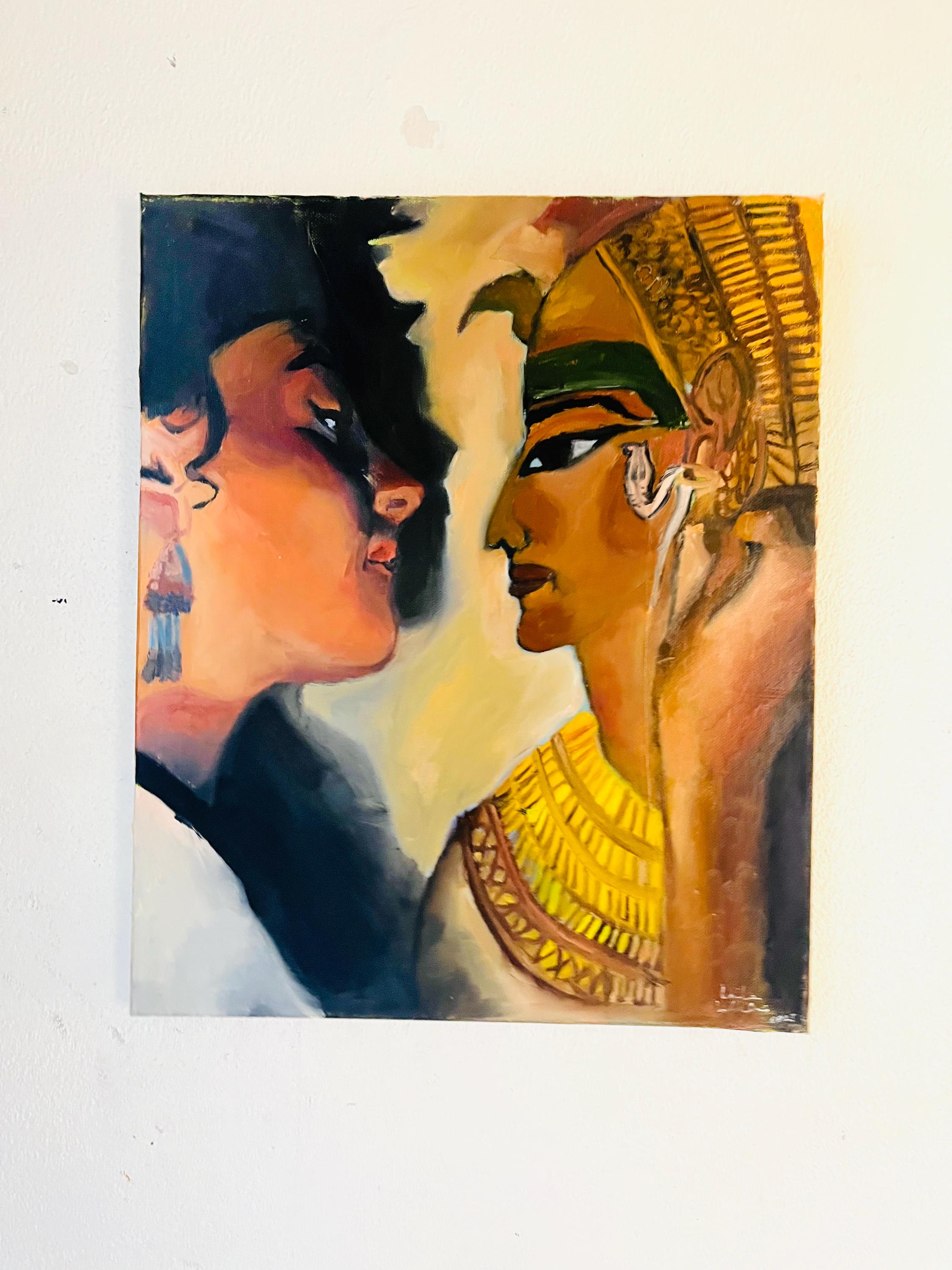 Original painting Historical whispers, Lorenza d’alessandro restoring the Tomb of Nefertari