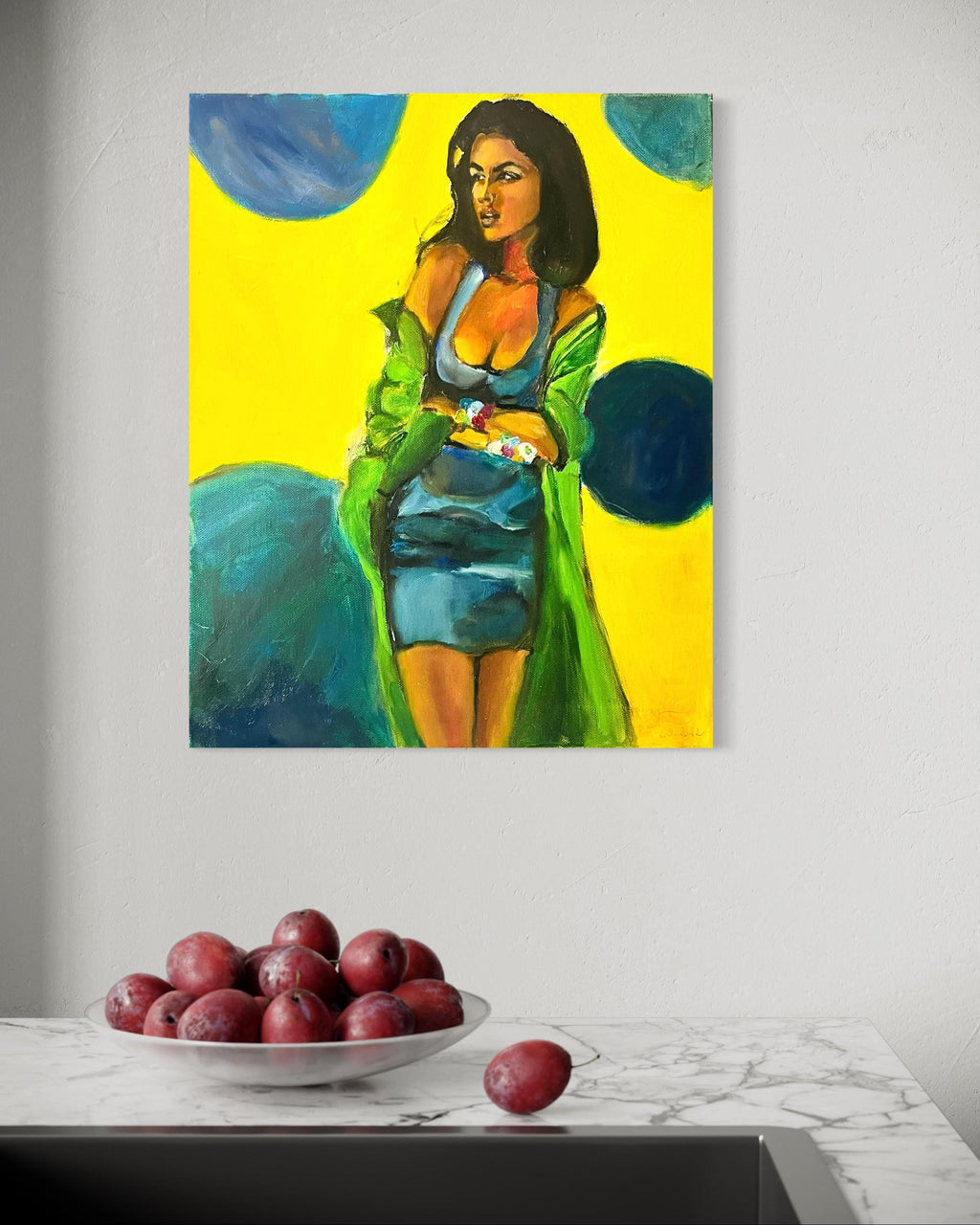 Yasmeen Ghauri top model painting