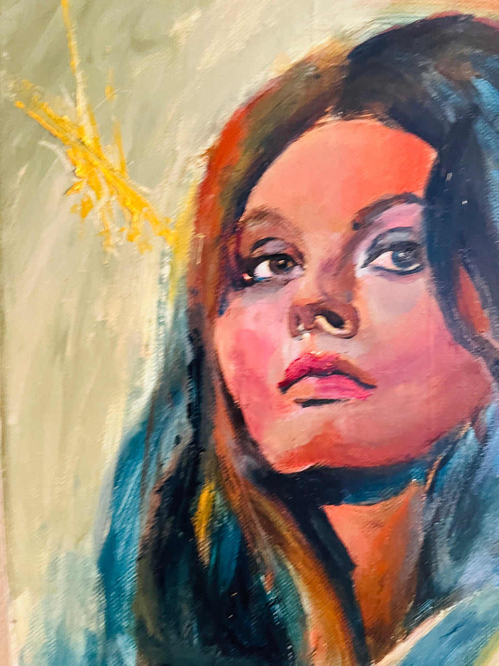 Italian actress Sophia Loren original acrylic painting