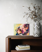 Marcello Mastroianni and Claudia cardinale portrait oil painting