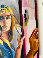 Gazing blue - original painting, oil on canvas