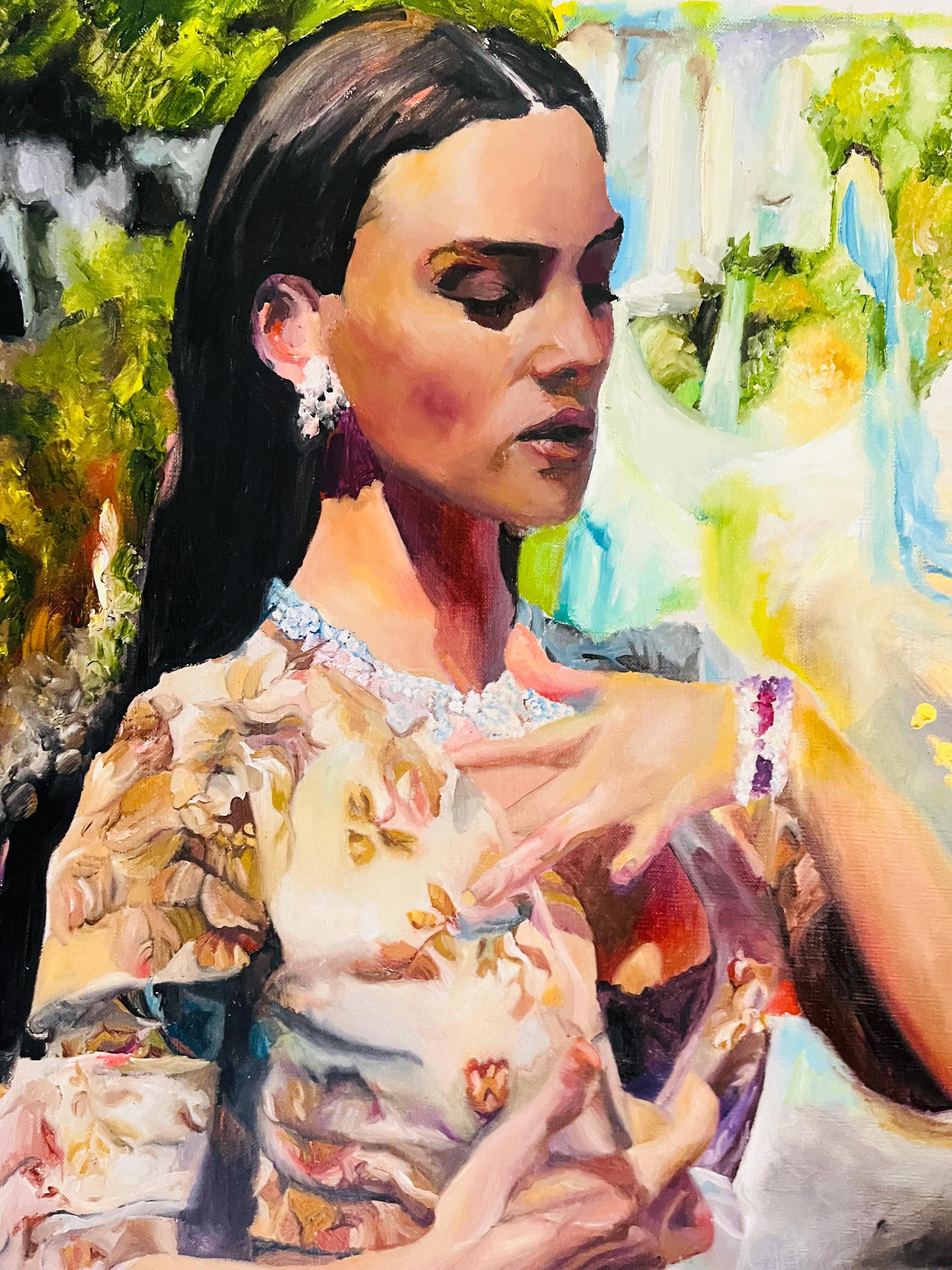 Monica Bellucci d and g dress painting