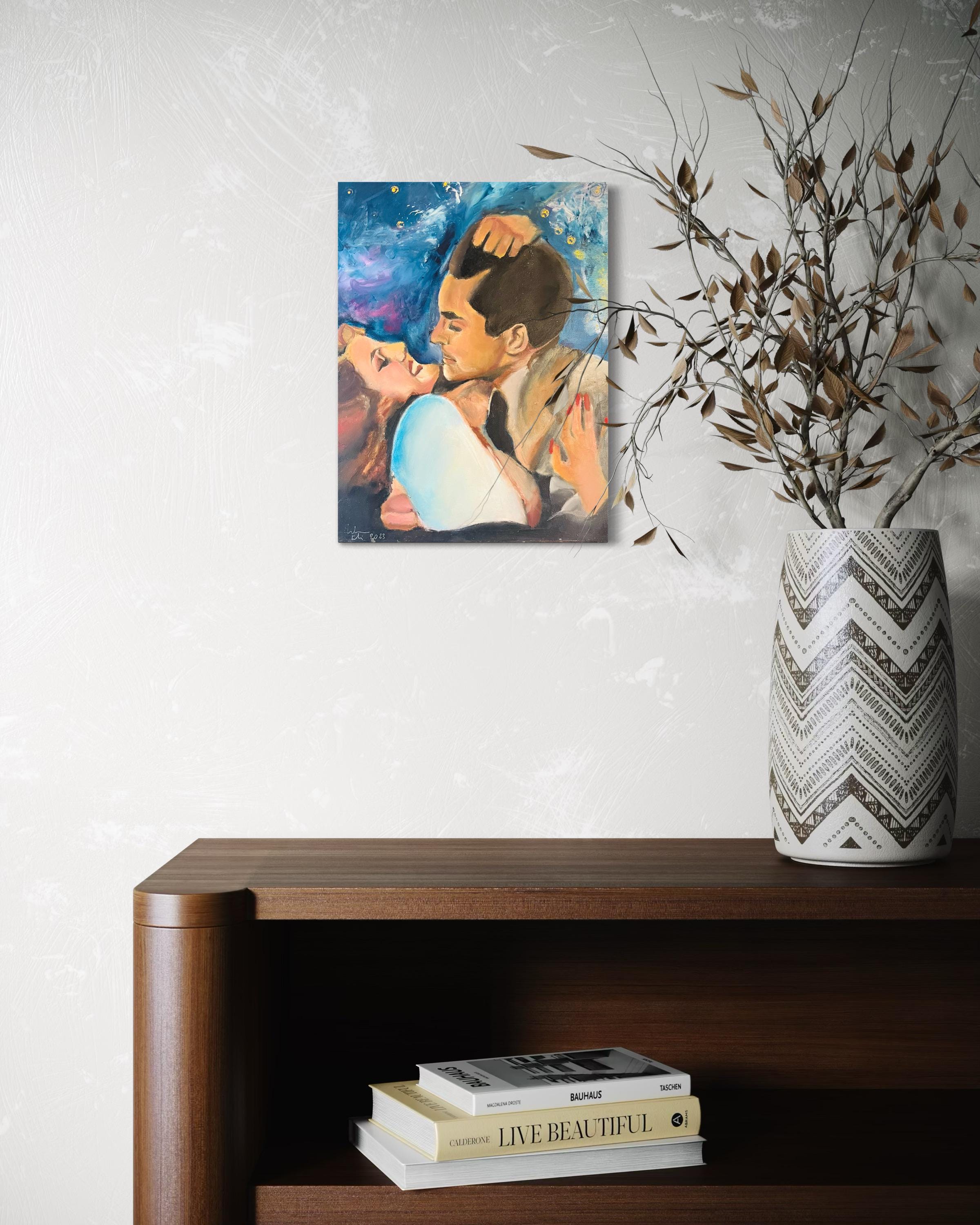 Original painting of Rita Hayworth and Tyrone power, old hollywood