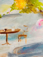 Lounge on air, original acrylic painting, Summer feeling