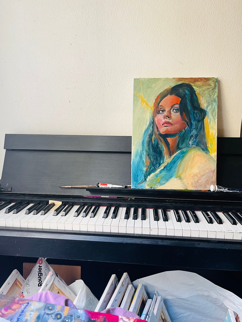 Italian actress Sophia Loren original acrylic painting