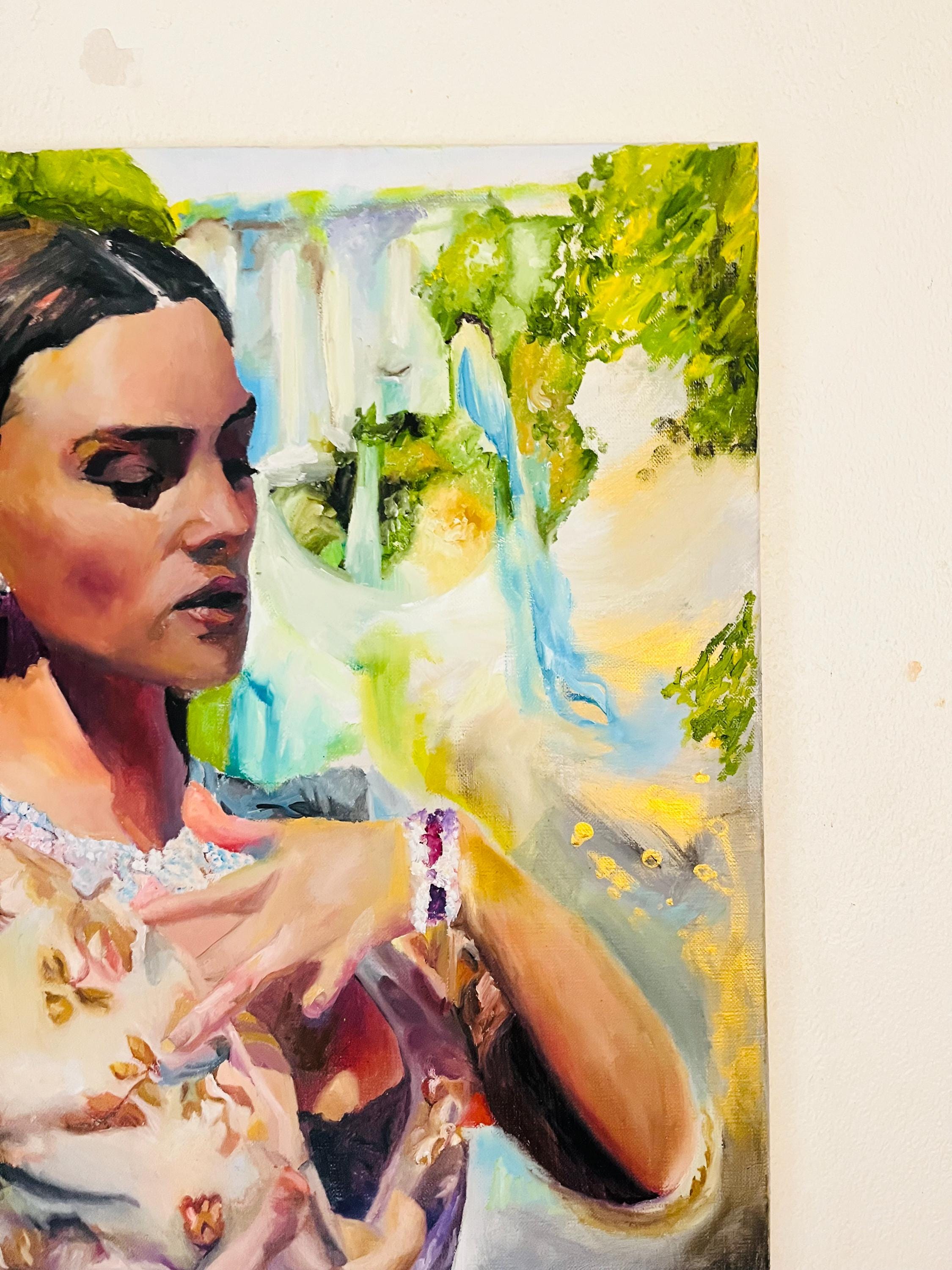 Monica Bellucci d and g dress painting