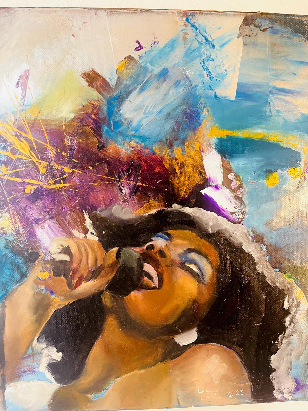 Donna Summer original oil and acrylic painting