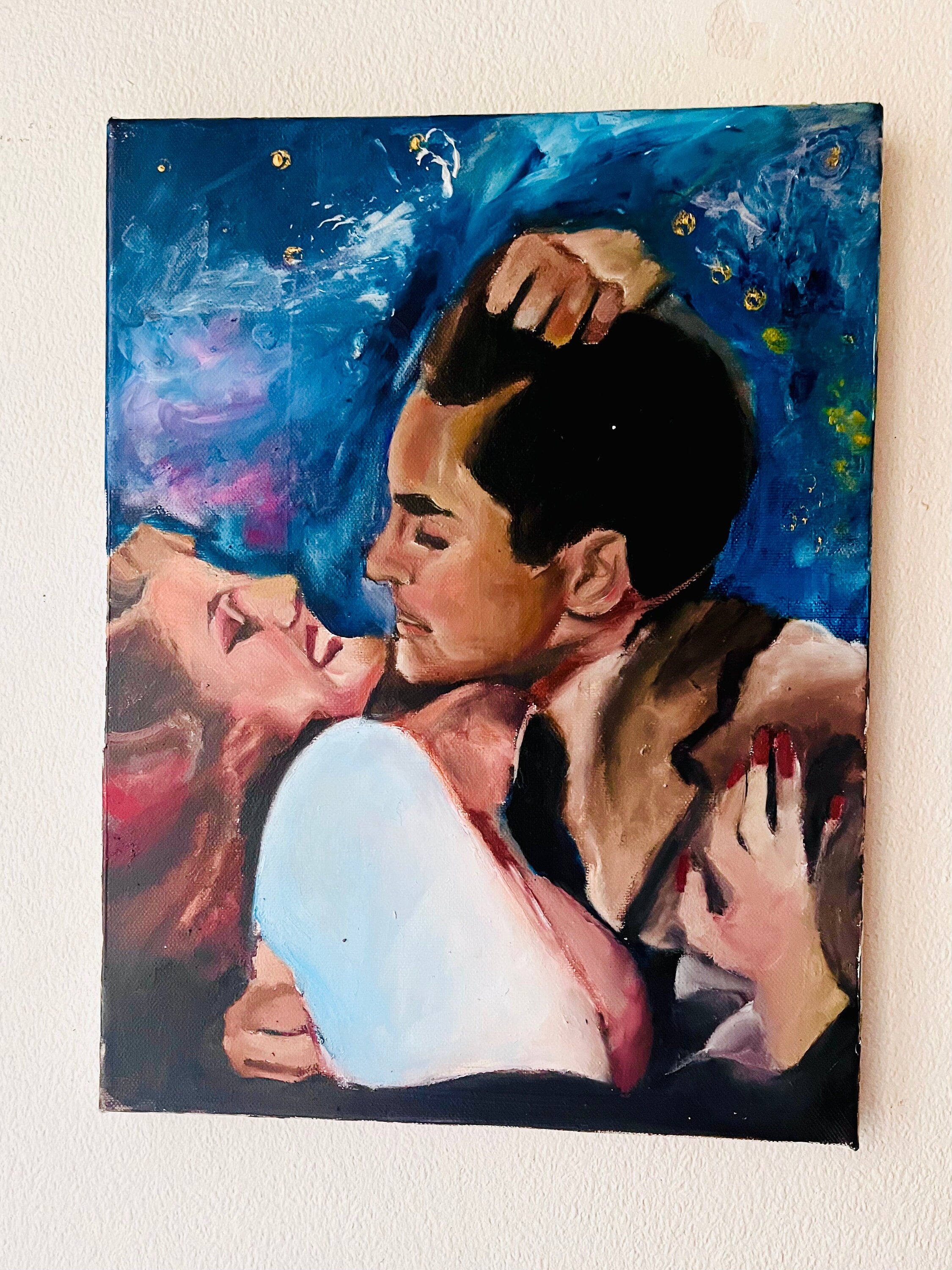 Original painting of Rita Hayworth and Tyrone power, old hollywood