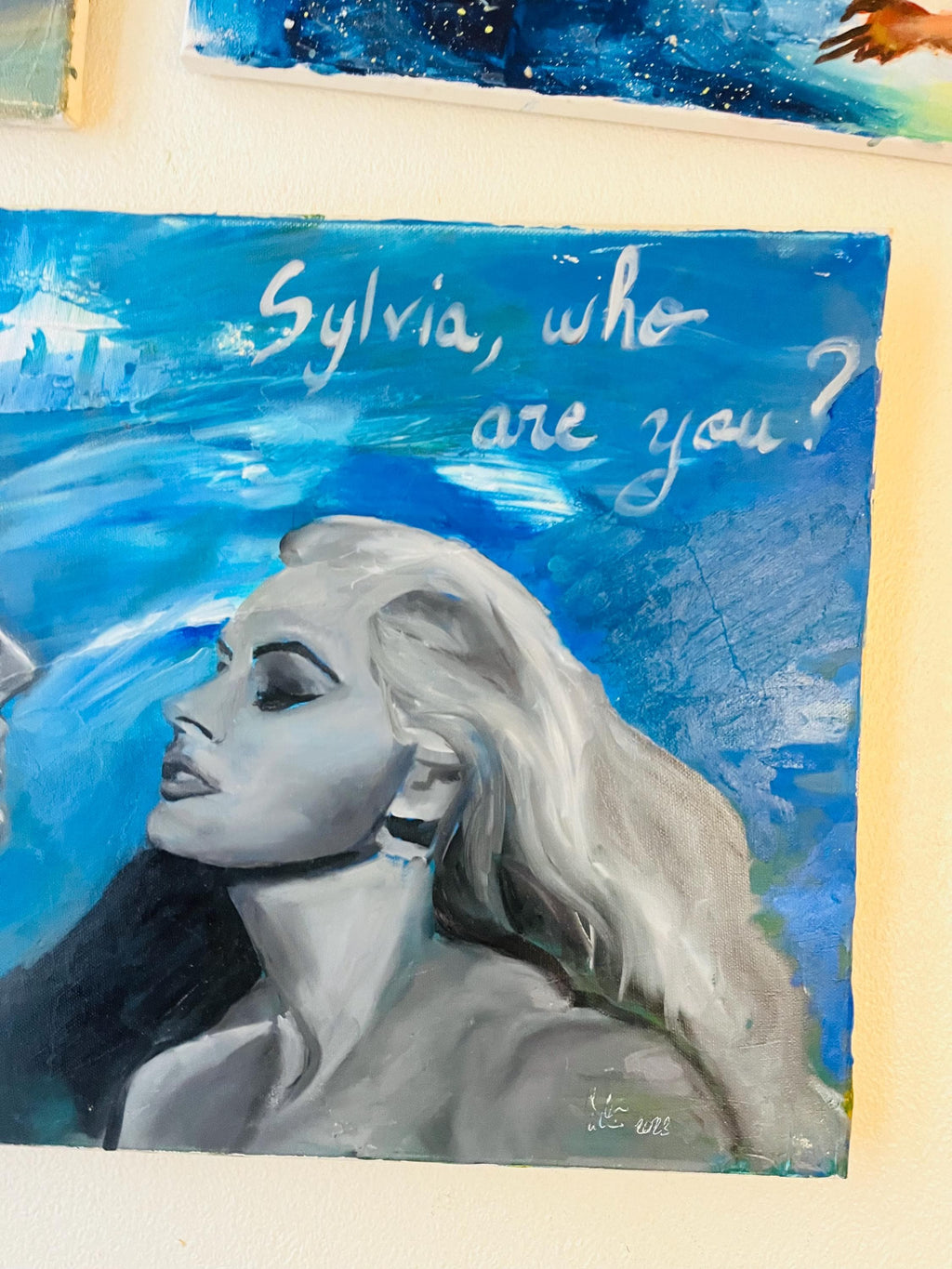 La dolce vita painting, Anita ekberg and Marcello Mastroianni