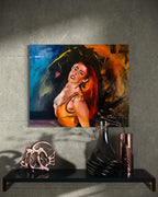 Ragaetton dancer redhead, fierce orange woman painting