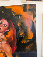 Ragaetton dancer redhead, fierce orange woman painting