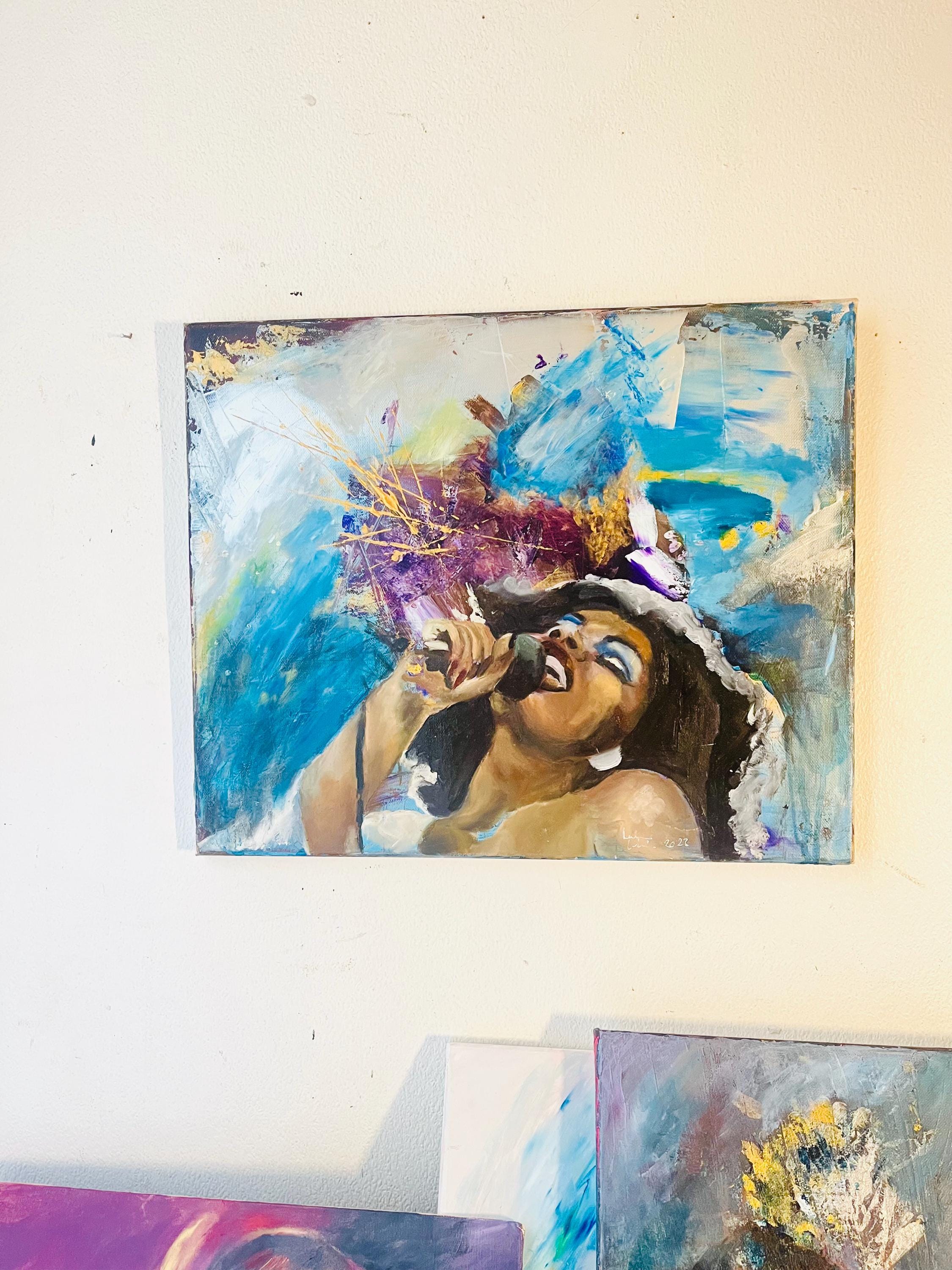 Donna Summer original oil and acrylic painting