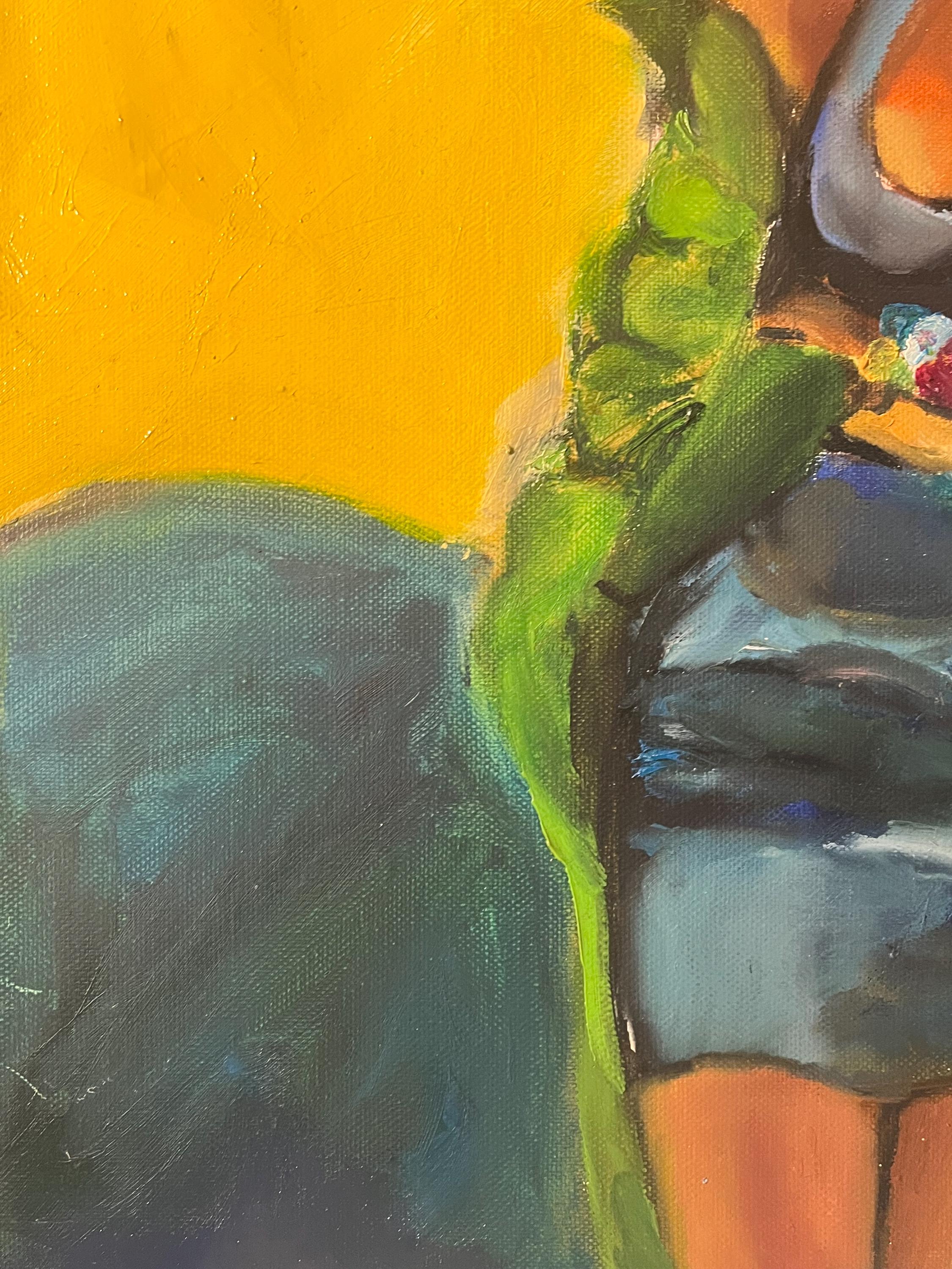 Yasmeen Ghauri top model painting