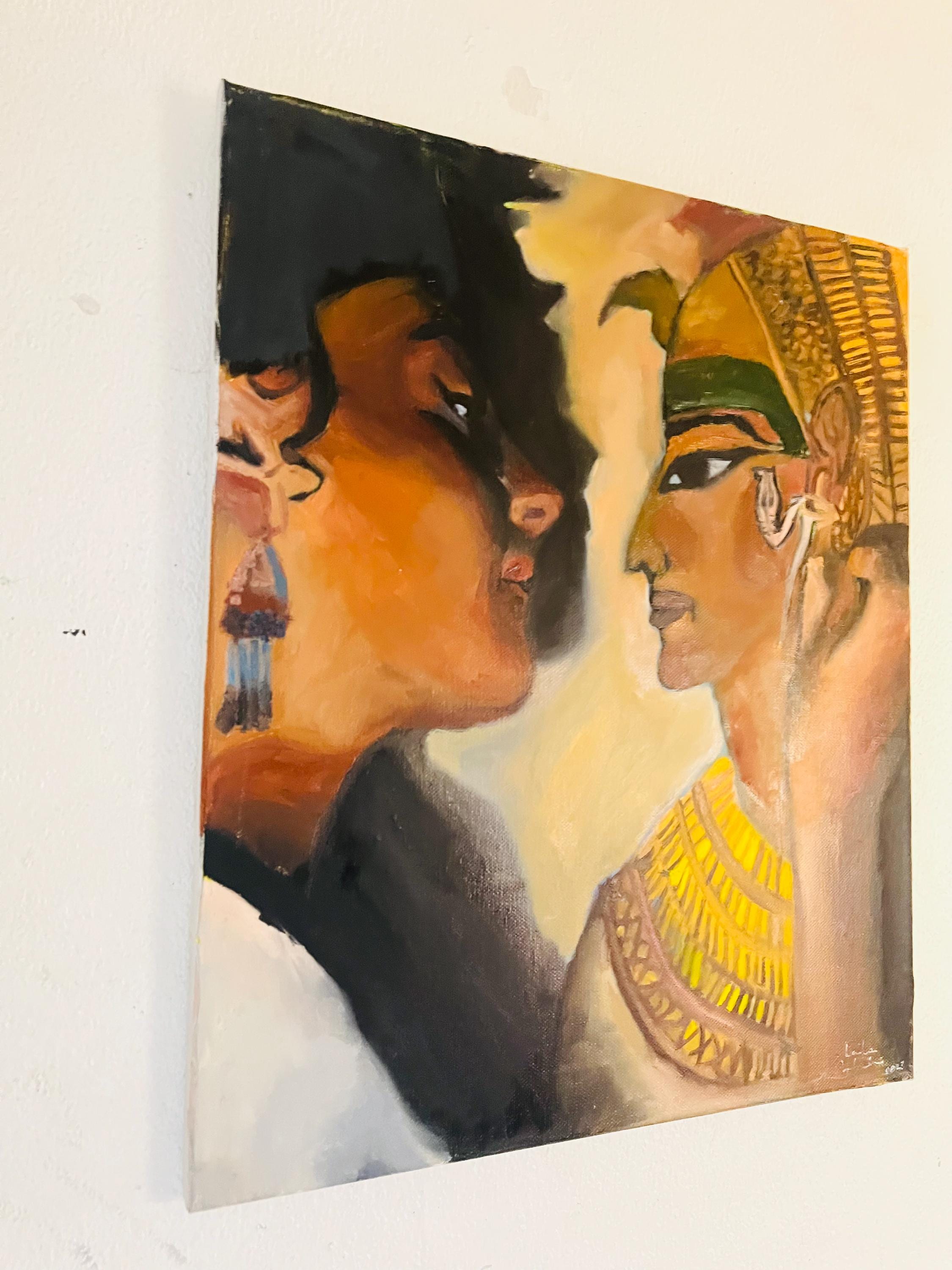 Original painting Historical whispers, Lorenza d’alessandro restoring the Tomb of Nefertari