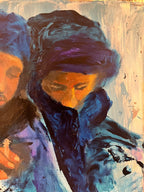 Tuareg brothers, original painting, African nomads