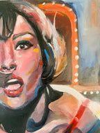 Original painting Under neon lights, Catherine zeta Jones, Chicago musical