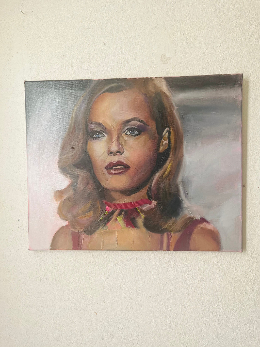 Romy Schneider painting oil portrait
