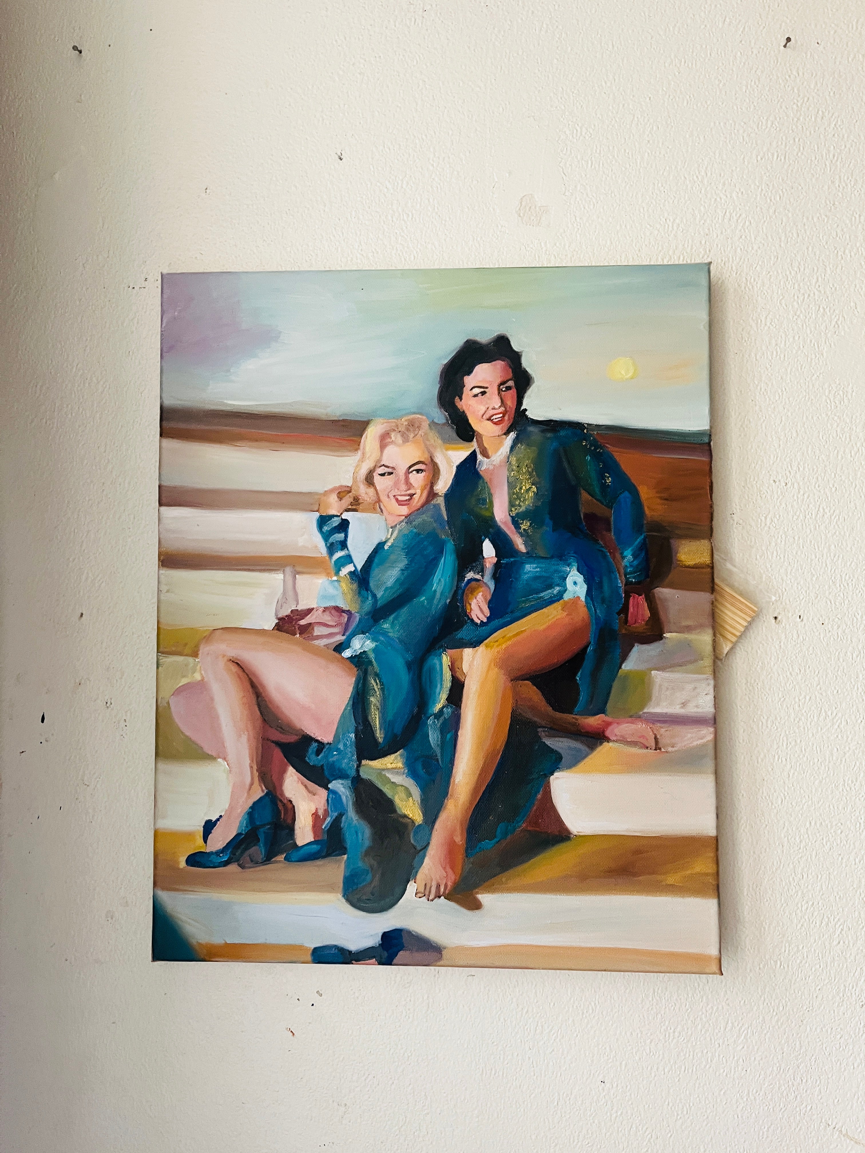 with my girl, on the stairs