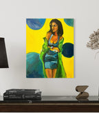 Yasmeen Ghauri top model painting