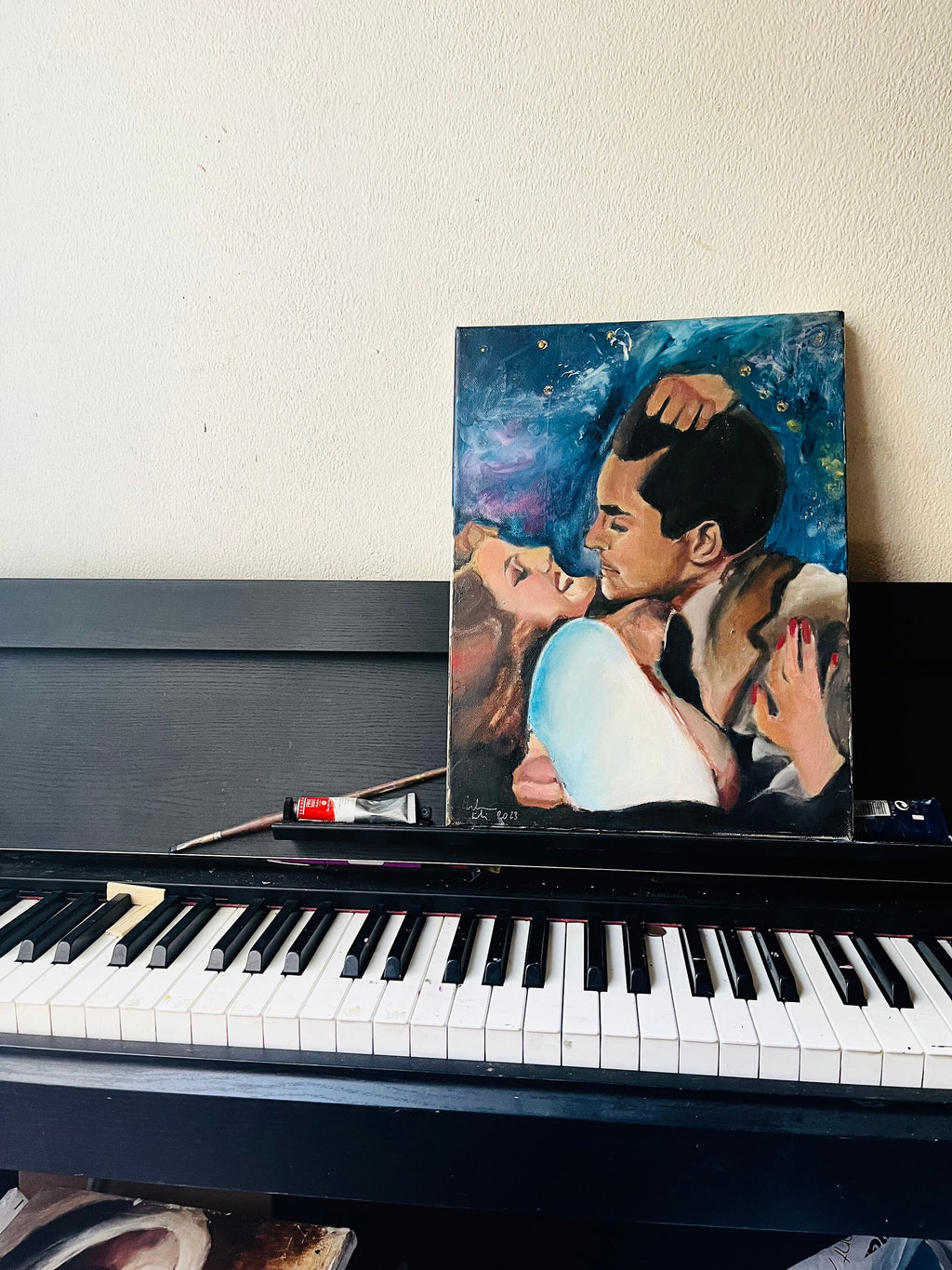 Original painting of Rita Hayworth and Tyrone power, old hollywood