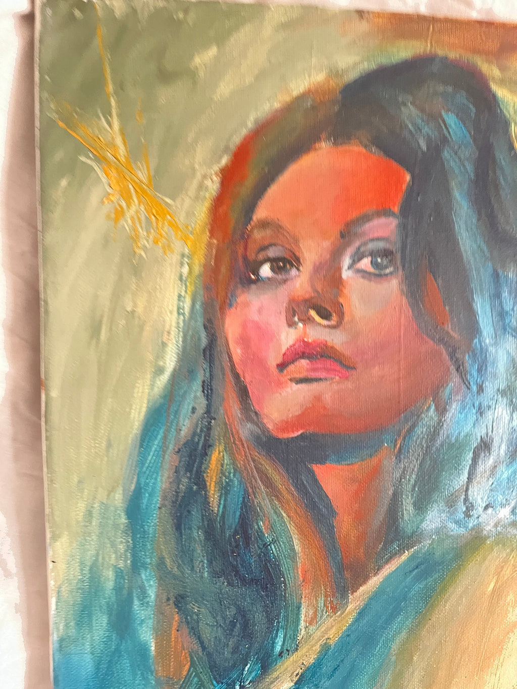 Italian actress Sophia Loren original acrylic painting