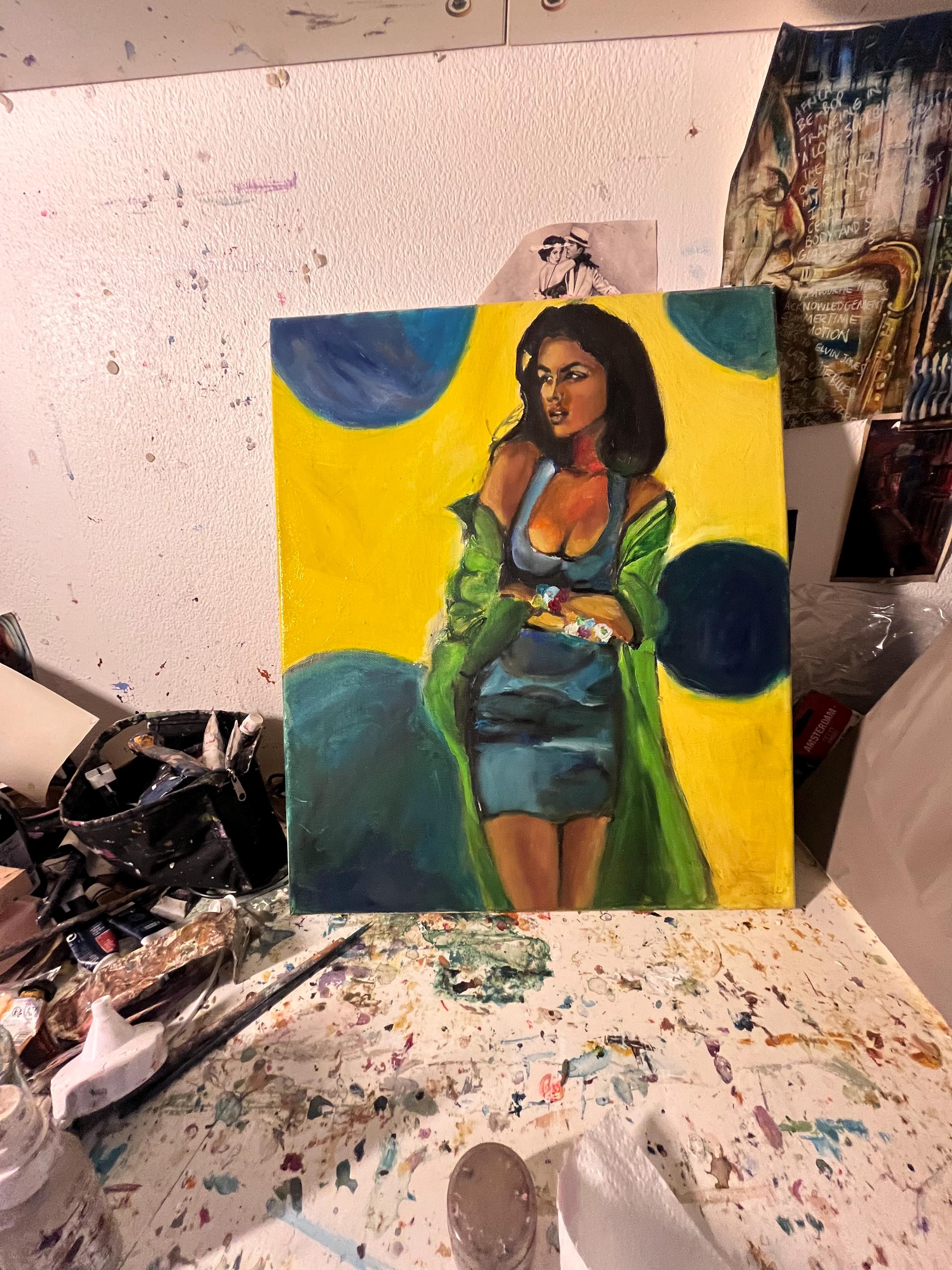 Yasmeen Ghauri top model painting