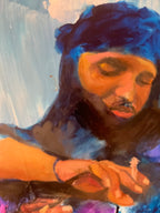 Tuareg brothers, original painting, African nomads