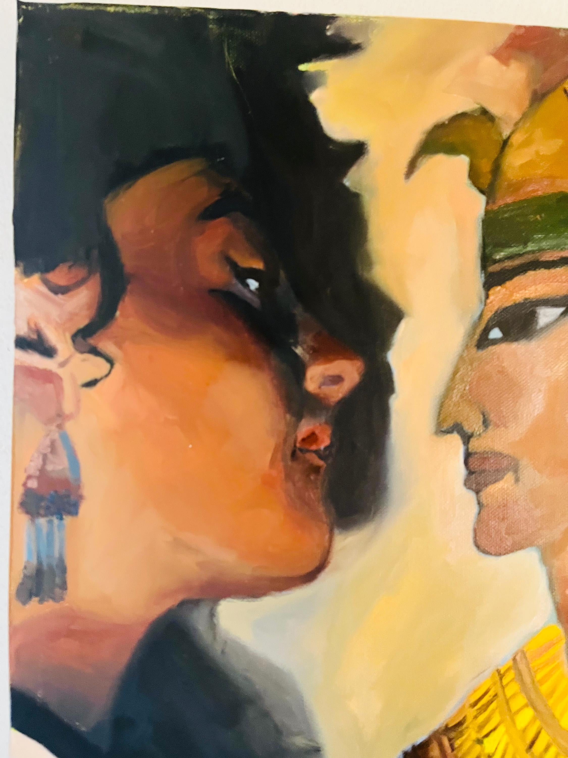 Original painting Historical whispers, Lorenza d’alessandro restoring the Tomb of Nefertari