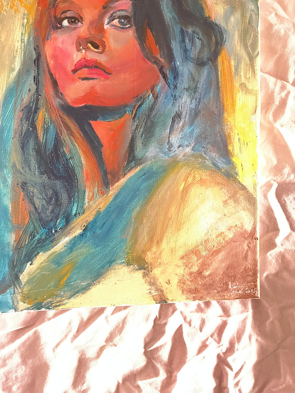 Italian actress Sophia Loren original acrylic painting