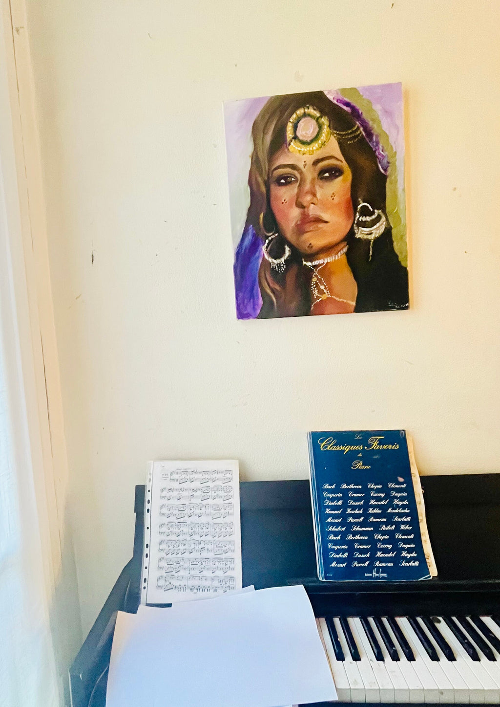 Woman from Sahara, amazigh tuareg woman portrait oil painting