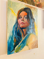 Italian actress Sophia Loren original acrylic painting