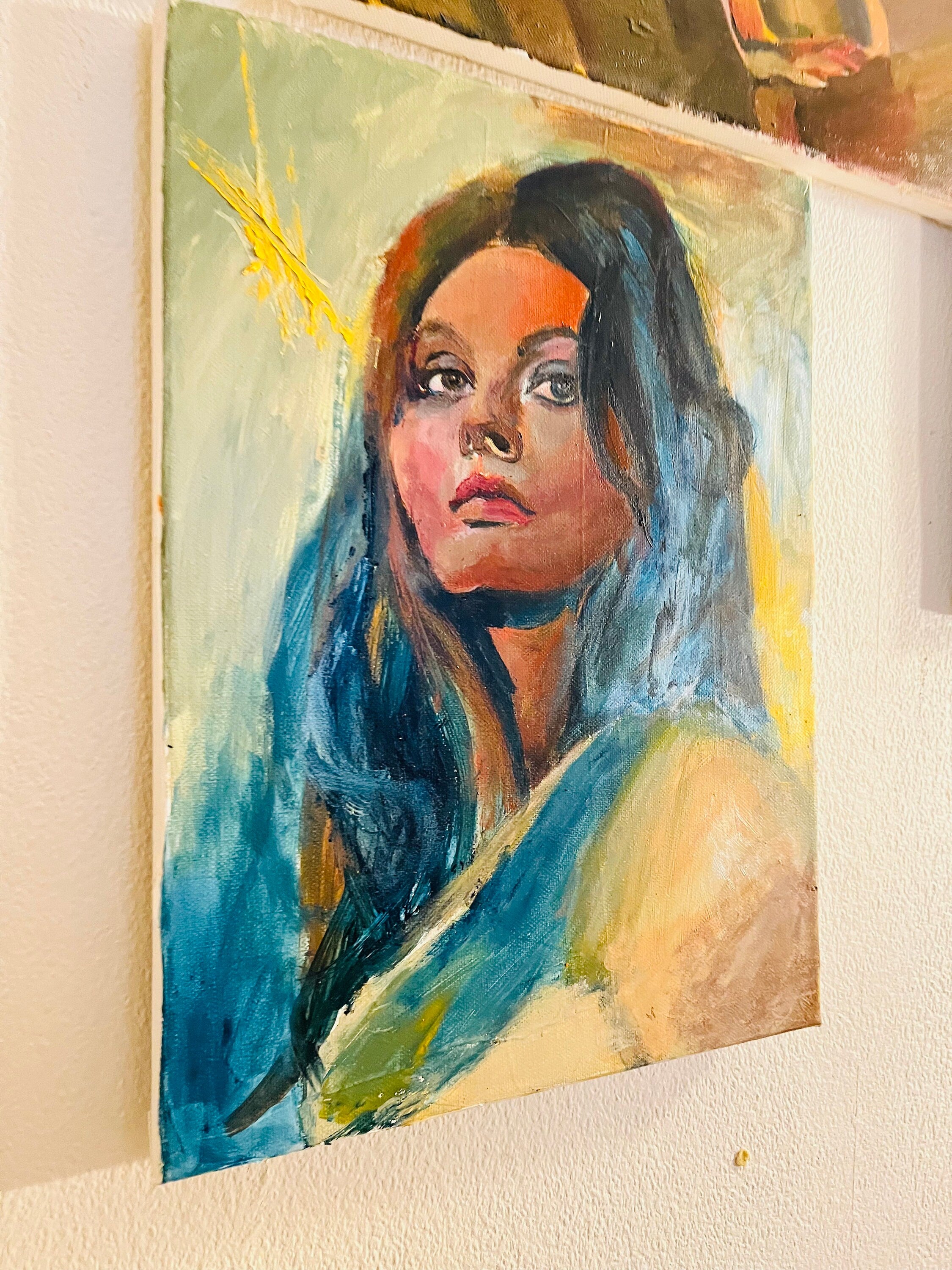 Italian actress Sophia Loren original acrylic painting