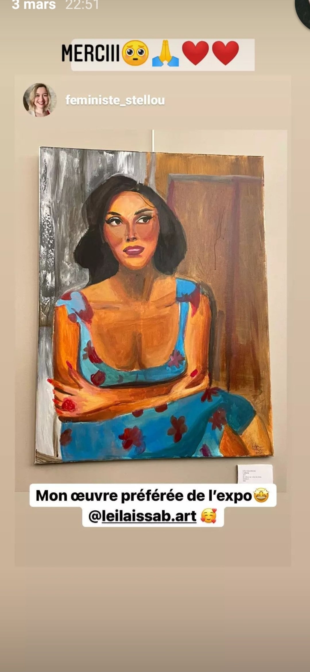 Tableau l'attente, inspiré doja cat