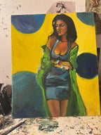 Yasmeen Ghauri top model painting