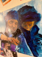 Tuareg brothers, original painting, African nomads