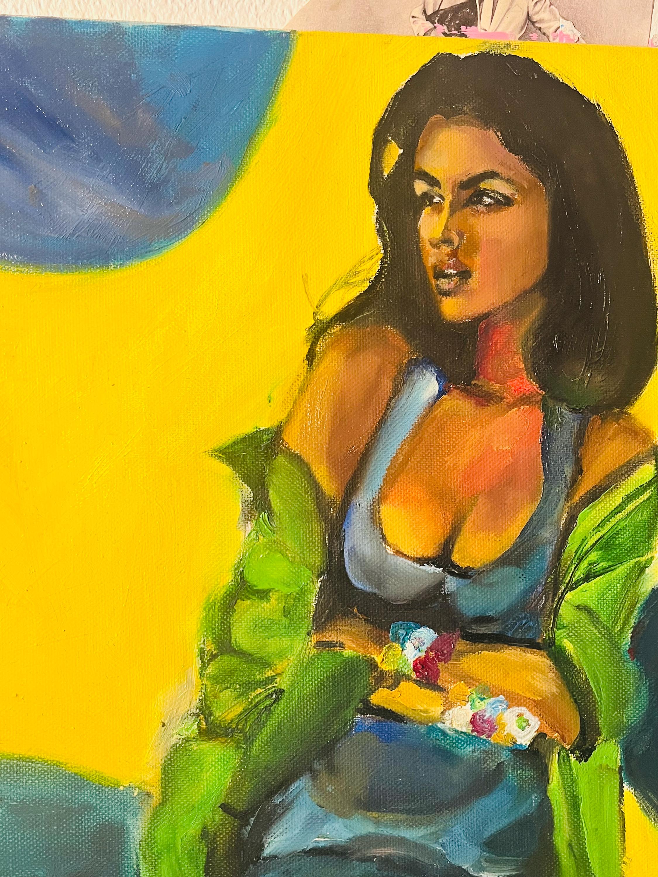 Yasmeen Ghauri top model painting