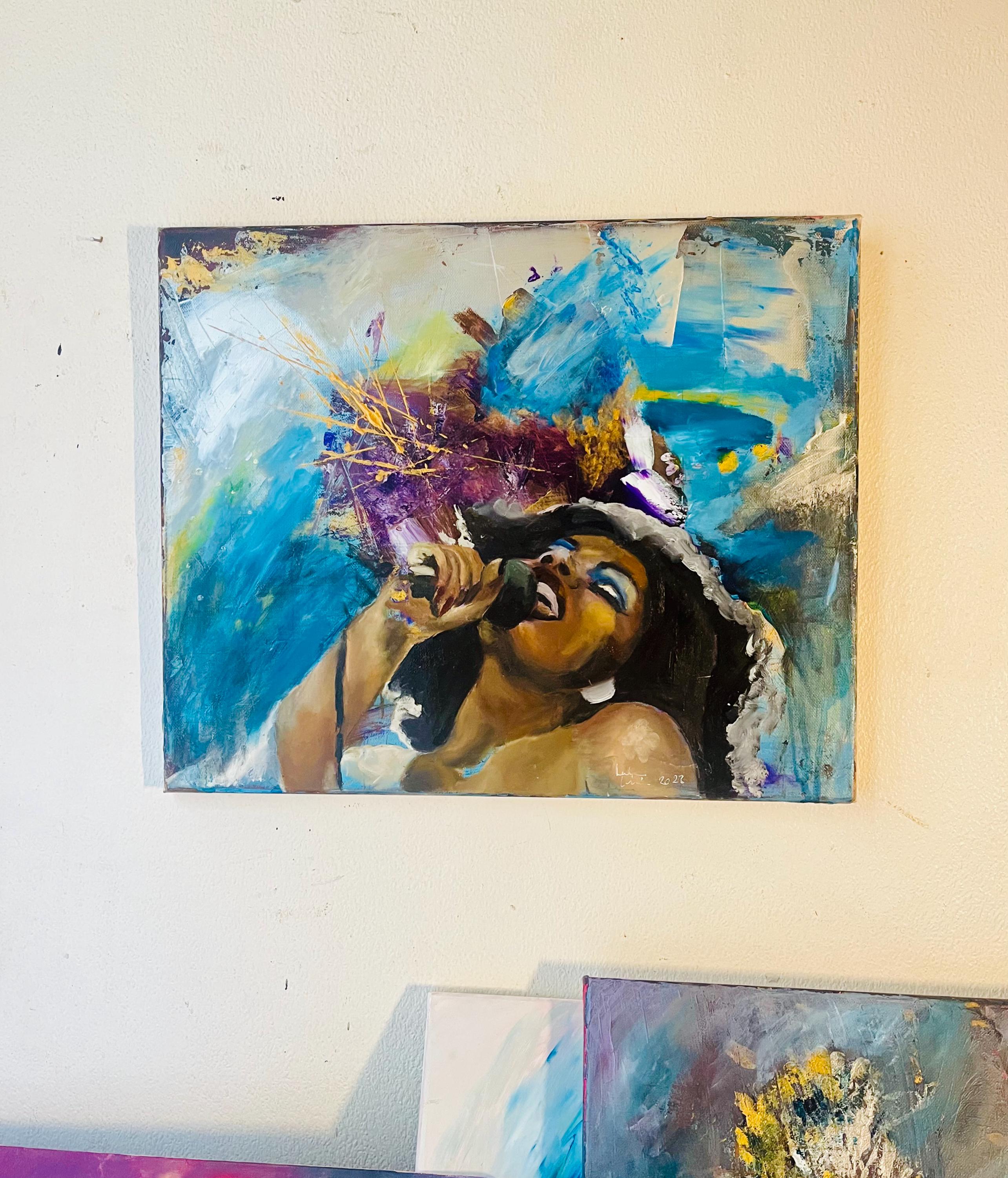 Donna Summer original oil and acrylic painting