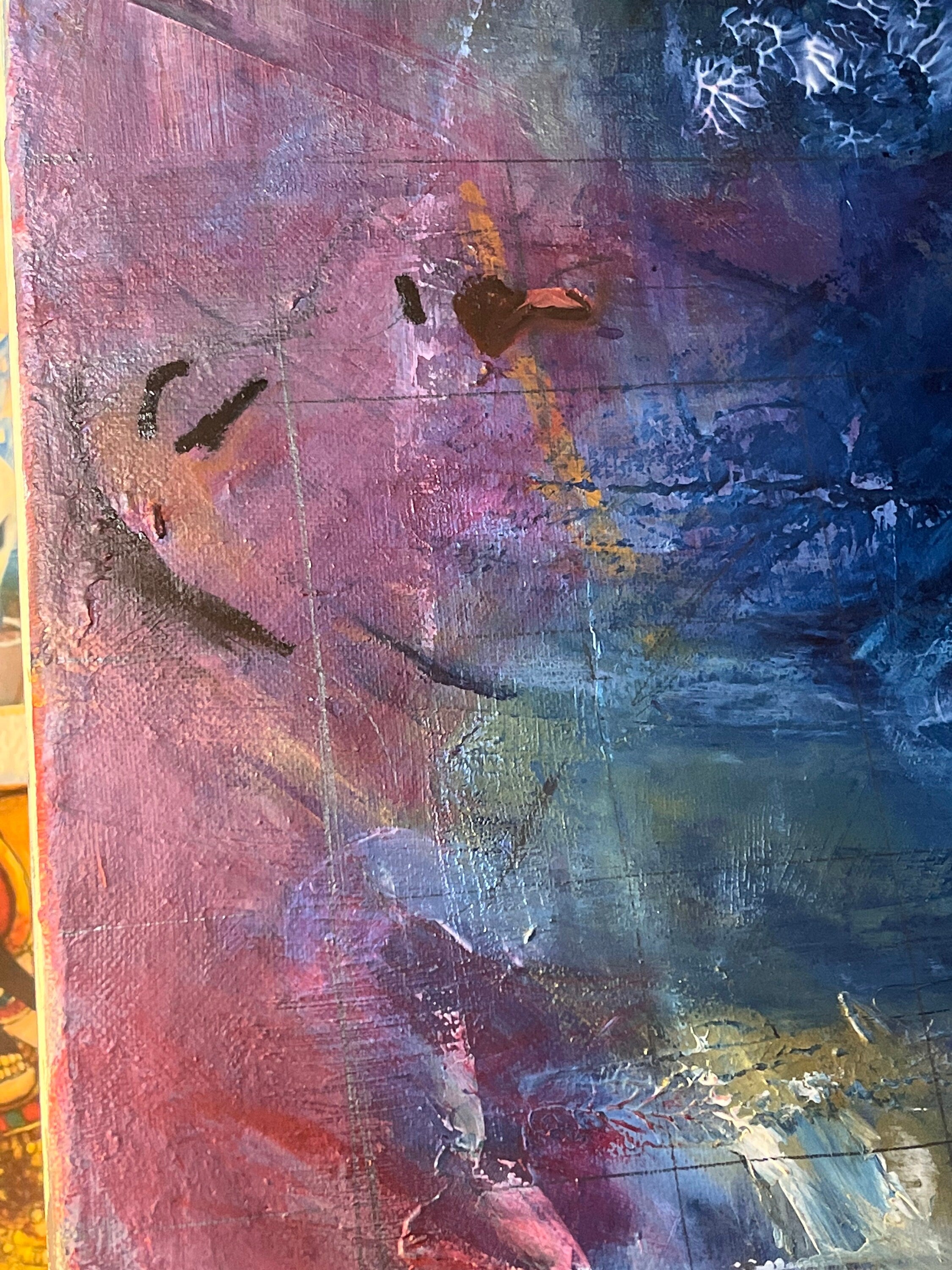 Let the rain fall, abstract painting of woman