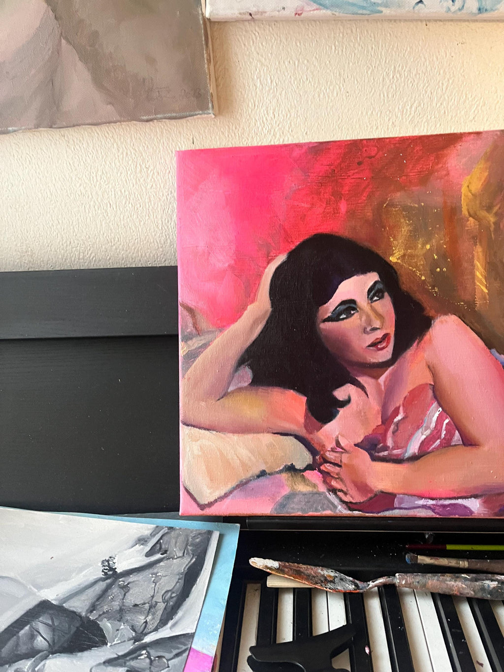 Original portrait painting of Elizabeth Taylor as cleopatra