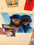 Tuareg brothers, original painting, African nomads