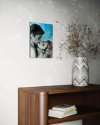 Original oil painting black and white Alain Delon and Brigitte Bardot