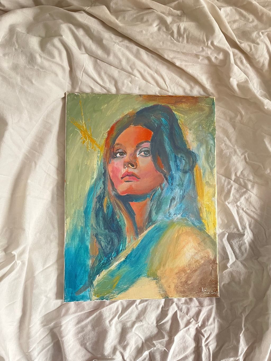 Italian actress Sophia Loren original acrylic painting
