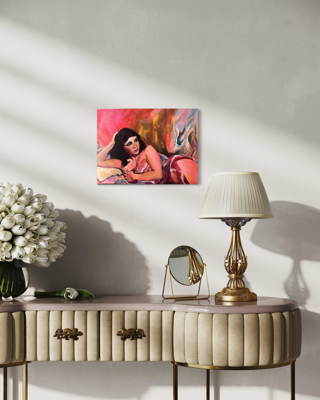 Original portrait painting of Elizabeth Taylor as cleopatra