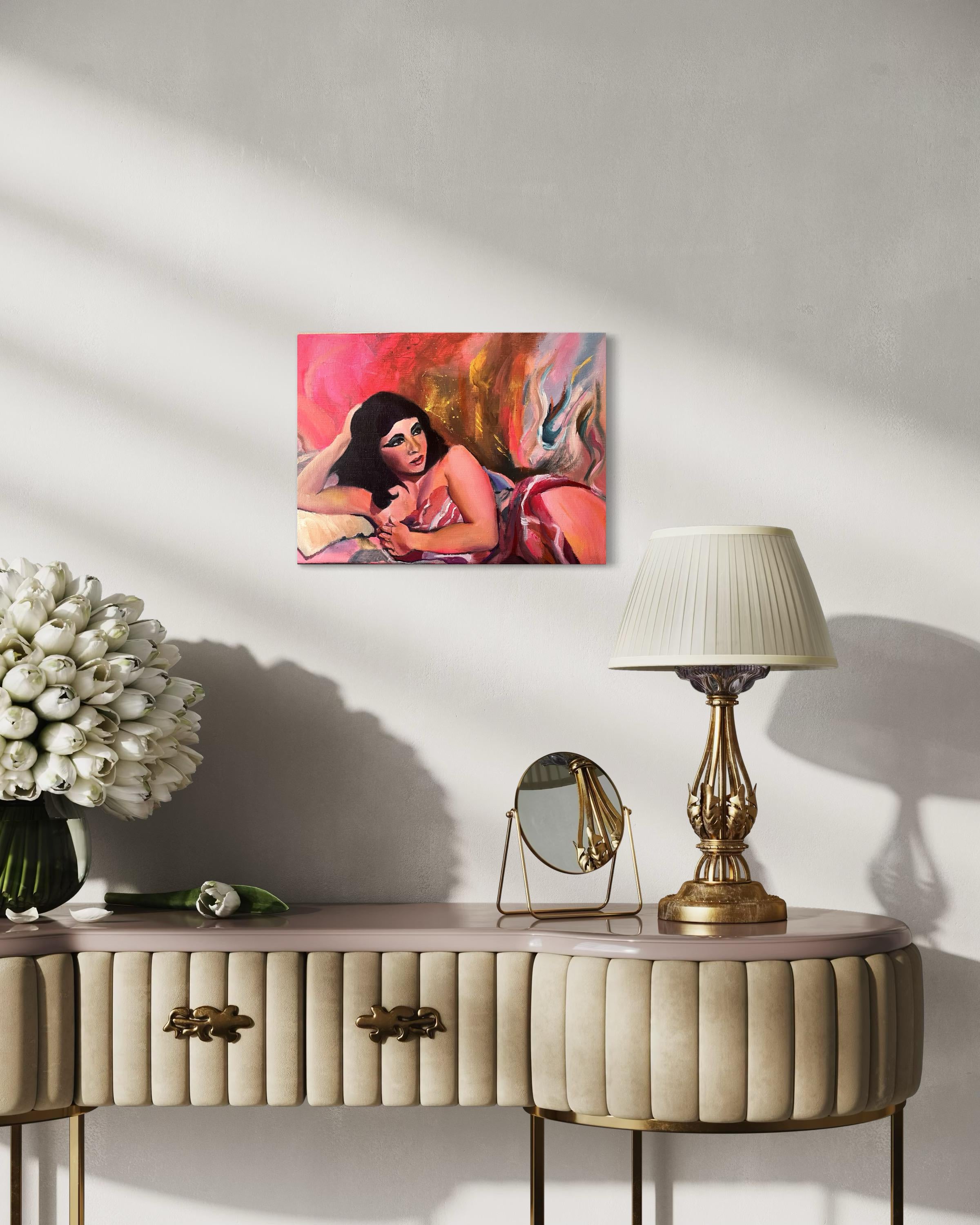 Original portrait painting of Elizabeth Taylor as cleopatra