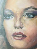 Romy Schneider painting oil portrait