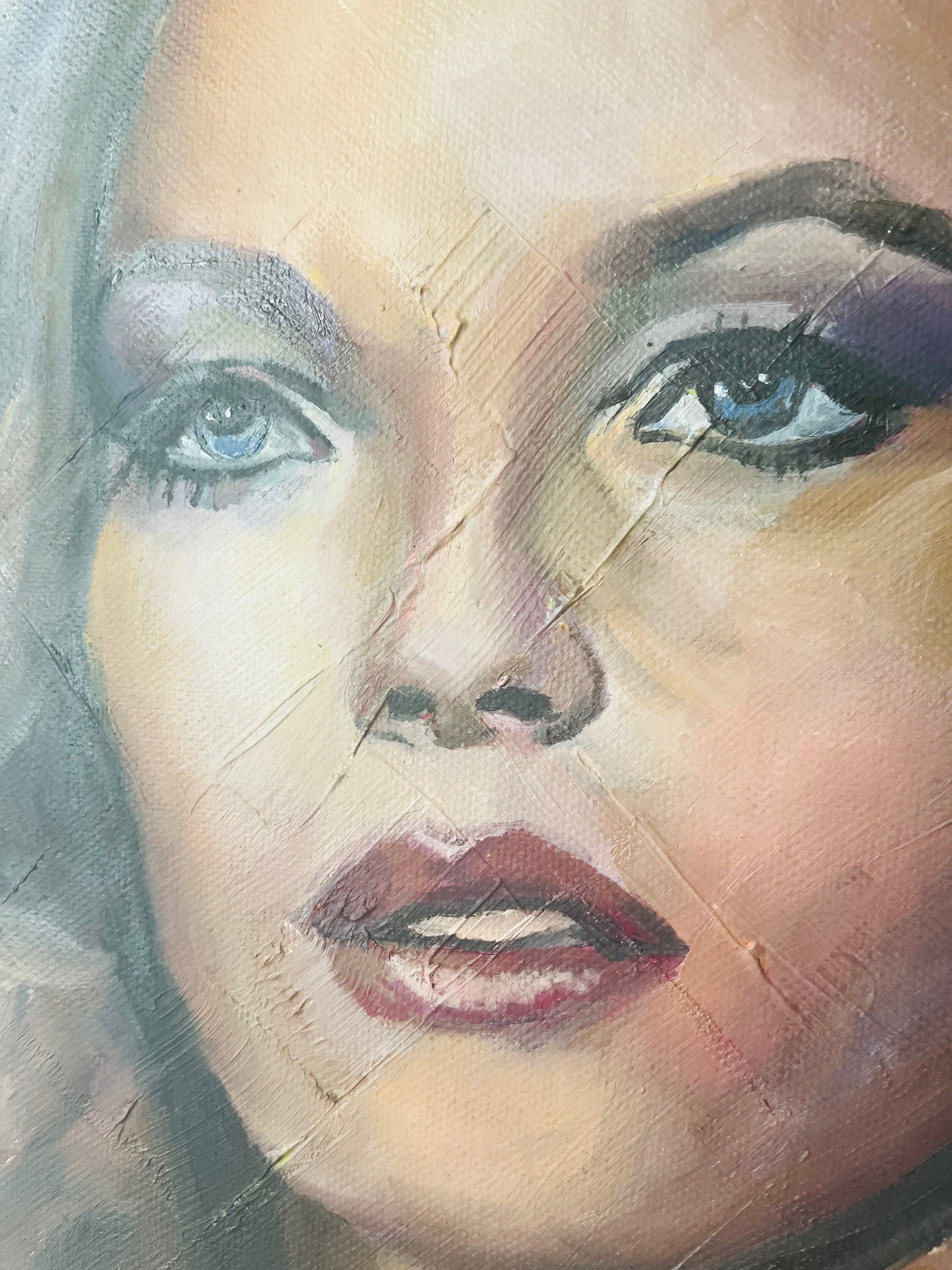 Romy Schneider painting oil portrait