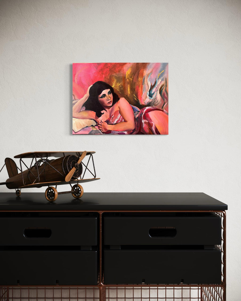 Original portrait painting of Elizabeth Taylor as cleopatra