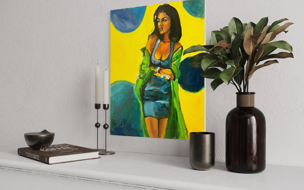 Yasmeen Ghauri top model painting